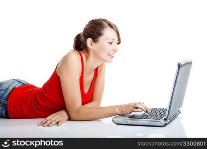 Young woman using a laptop