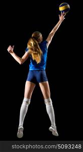 Young woman volleyball player (ver with ball)