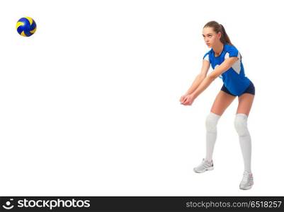 Young woman volleyball player (ver with ball). Woman volleyball player (ver with ball)