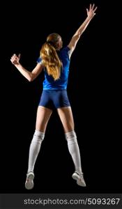 Young woman volleyball player (ver without ball and net)