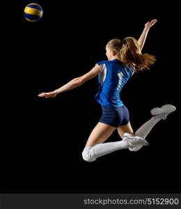 Young woman volleyball player (with ball version)