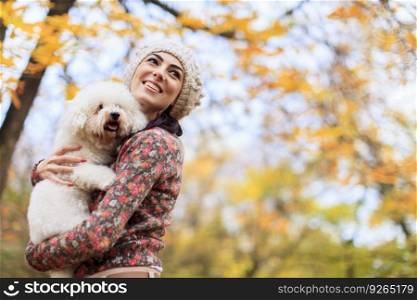 Young woman with a dog