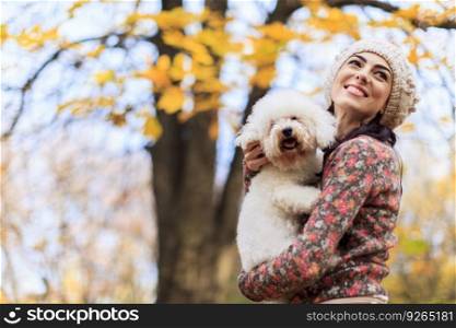 Young woman with a dog