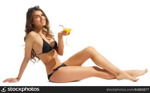 Young woman with bikini isolated. Young woman with bikini