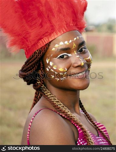 young woman with costume carnival