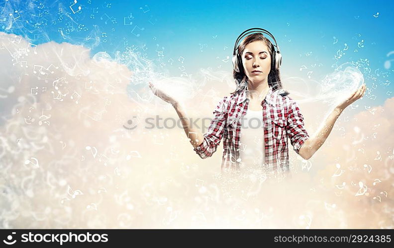 Young woman with headphones