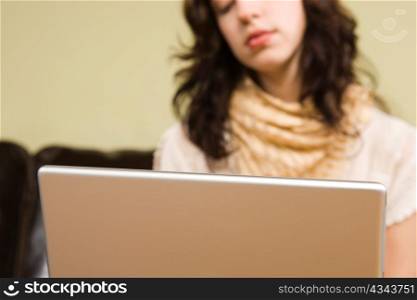Young Woman with Laptop