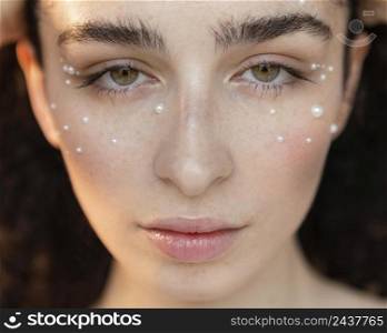 young woman with pearls make up 2