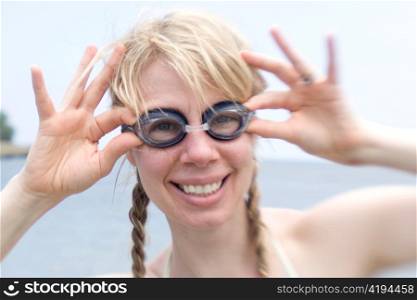 Young Woman with Swim Goggles