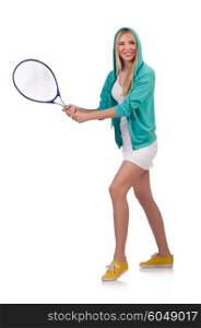 Young woman with tennis raquet