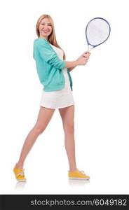 Young woman with tennis raquet