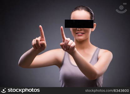 Young woman with virtual reality glasses