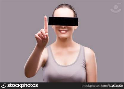 Young woman with virtual reality glasses