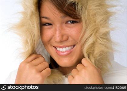 Young Woman with Winter Coat
