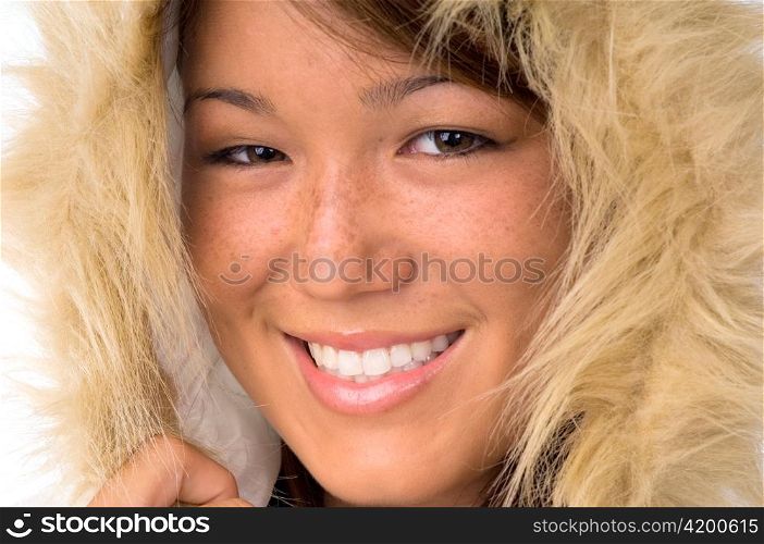 Young Woman with Winter Coat
