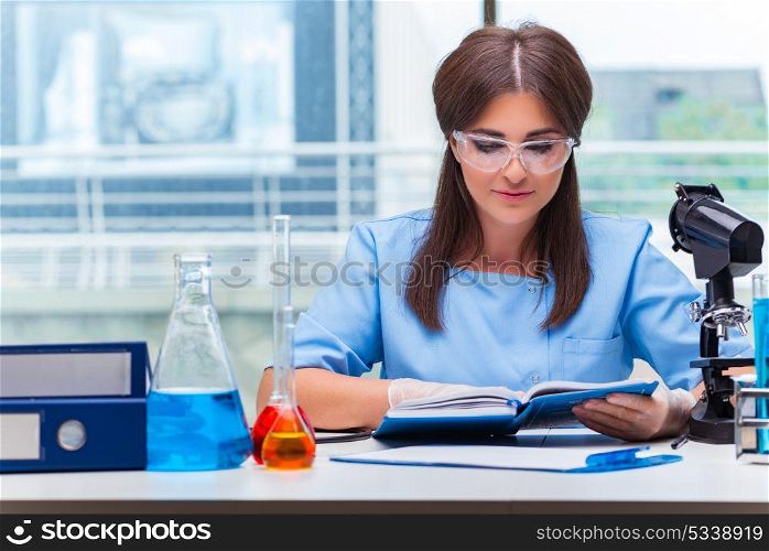 Young woman working in the laboratory