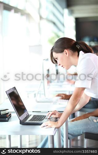 Young woman working in the office