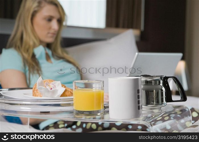 Young woman working on a laptop