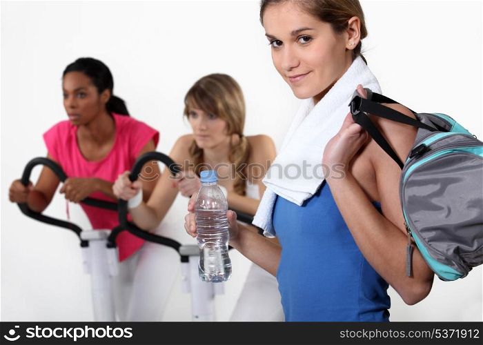 Young women at the gym
