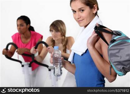 Young women at the gym