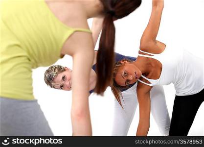 Young women in a fitness class