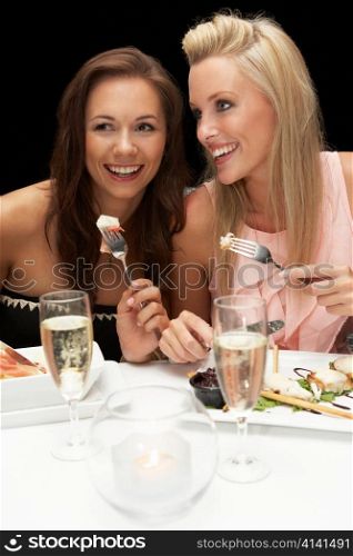Young women in restaurant
