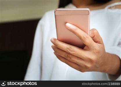 young women shopping online on smartphone. business and modern social lifestyle concept