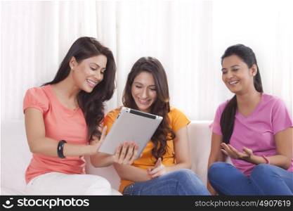 Young women spending leisure time together