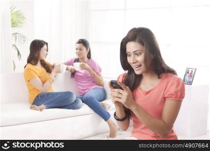 Young women spending leisure time together