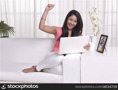 Young WOMEN using laptop