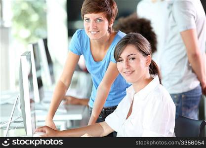 Young women working in the office