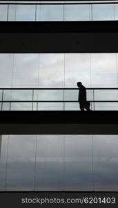 young worker in the modern office building