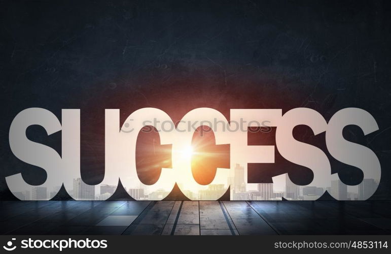 Your business motivation. Business conceptual glowing word on dark background