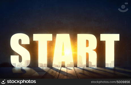 Your business motivation. Business conceptual glowing word on dark background