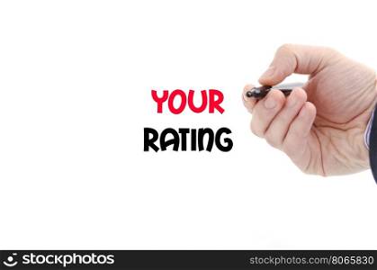 Your rating text concept isolated over white background