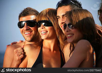 Youth group on the beach