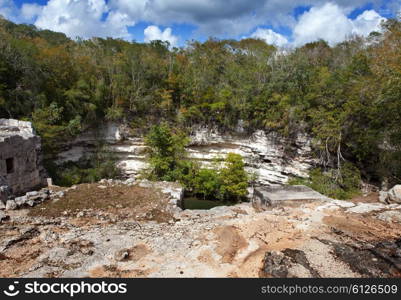 Yucatan, Mexico. Sacred cenote at Chichen Itza