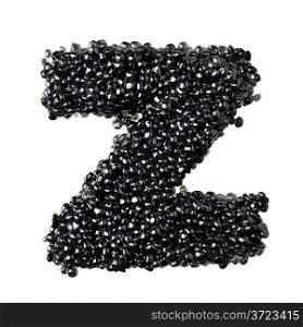 Z - Alphabet made from black caviar