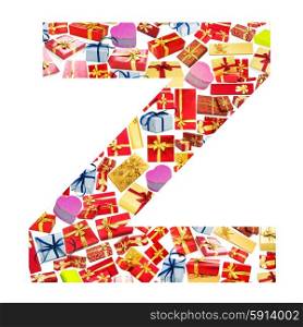 Z Letter - Alphabet made of giftboxes