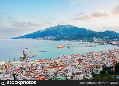 Zaante town and Ionian sea harbour, Zakinthos Greece. Zaante town, Zakinthos Greece
