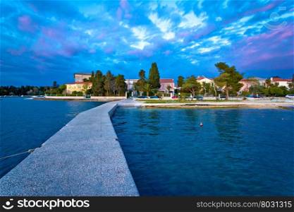 Zadar coast blue evening view, Dalmatia, Croatia