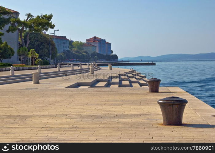 Zadar waterfront famous sea organs landmark in Dalmatia, Croatia