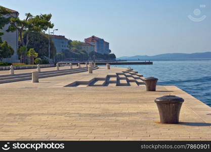 Zadar waterfront famous sea organs landmark in Dalmatia, Croatia