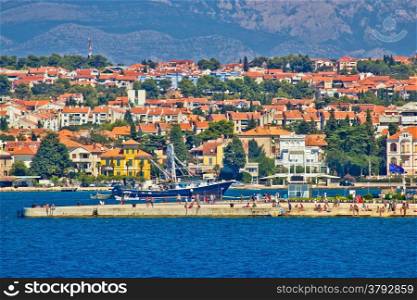 Zadar waterfront sea organs view, Dalmatia, Croatia