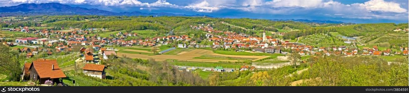 Zagorje green hills mega panorama, Marija Bistrica, Zagorje