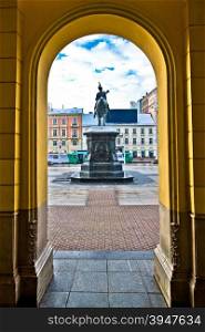 Zagreb central square arcade view, capital of Croatia