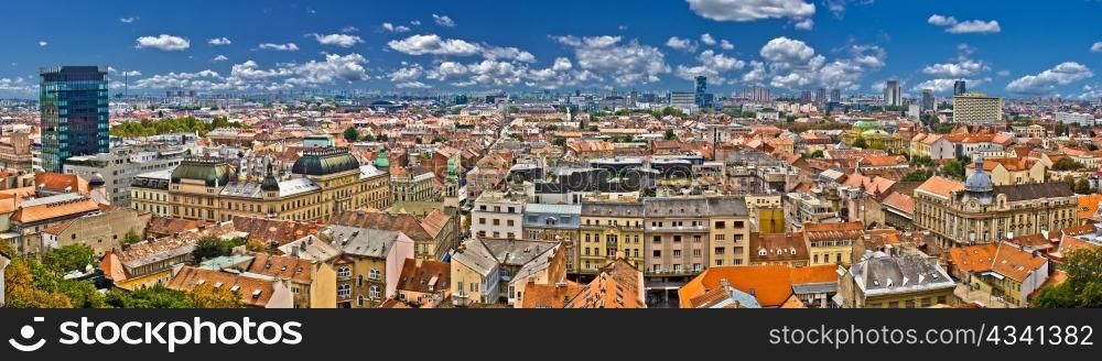 Zagreb lower town colorful panoramic view - The Capital of Croatia