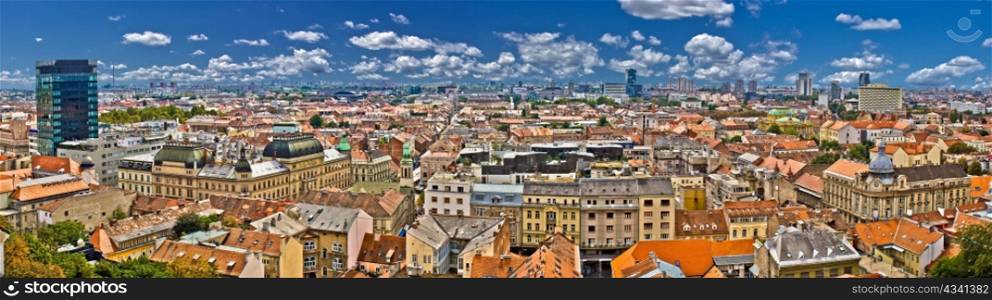 Zagreb lower town colorful panoramic view - The Capital of Croatia