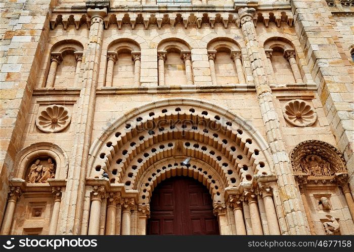 Zamora Cathedral door in Spain by Via de la Plata way to Santiago