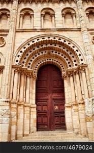 Zamora Cathedral door in Spain by Via de la Plata way to Santiago